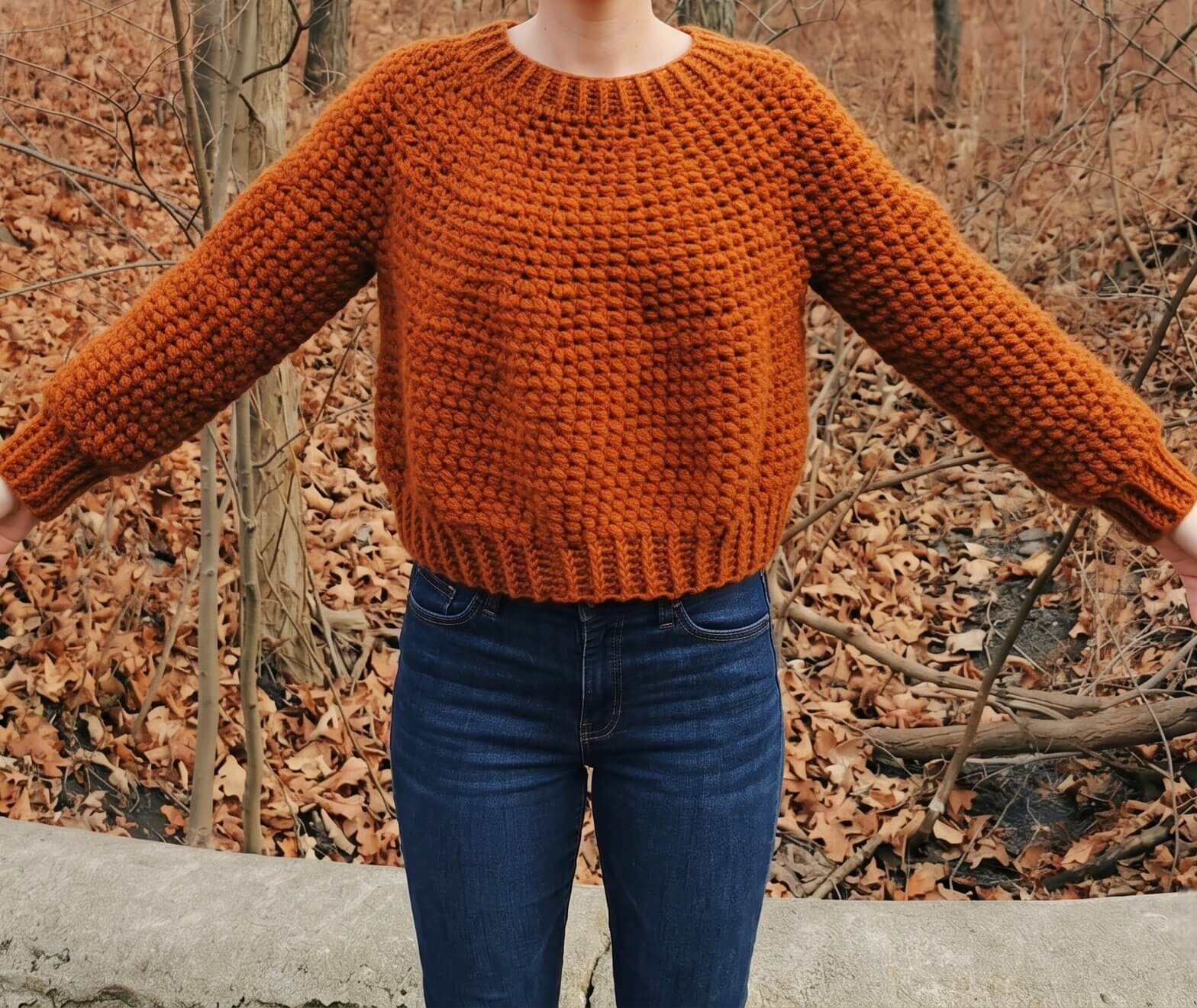 Tolorraine Sweater with chunky cluster stitch texture in a neutral tone